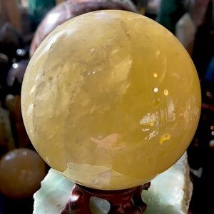 🔥SALE🔥 Yellow Smokey Quartz Crystal Sphere!  Watch The Video!